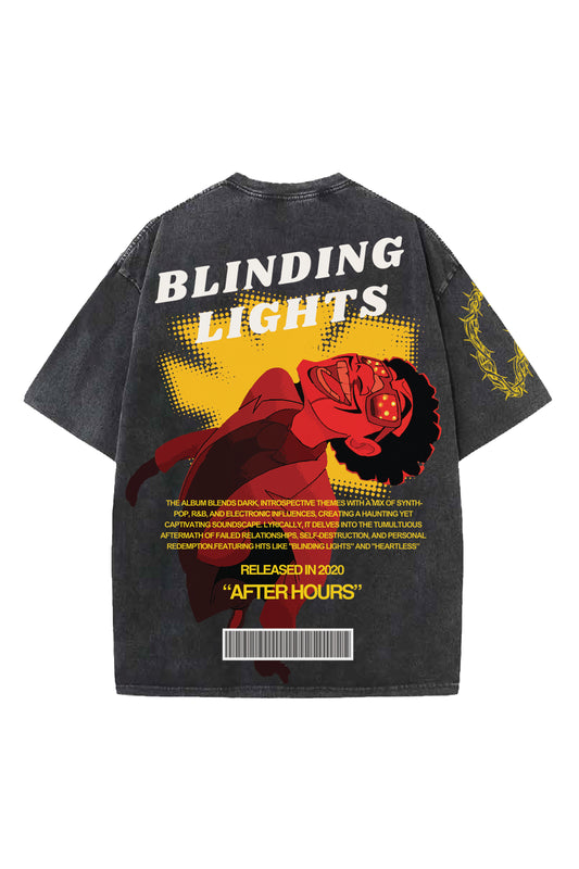 Blinding Lights Designed Oversized T-shirt