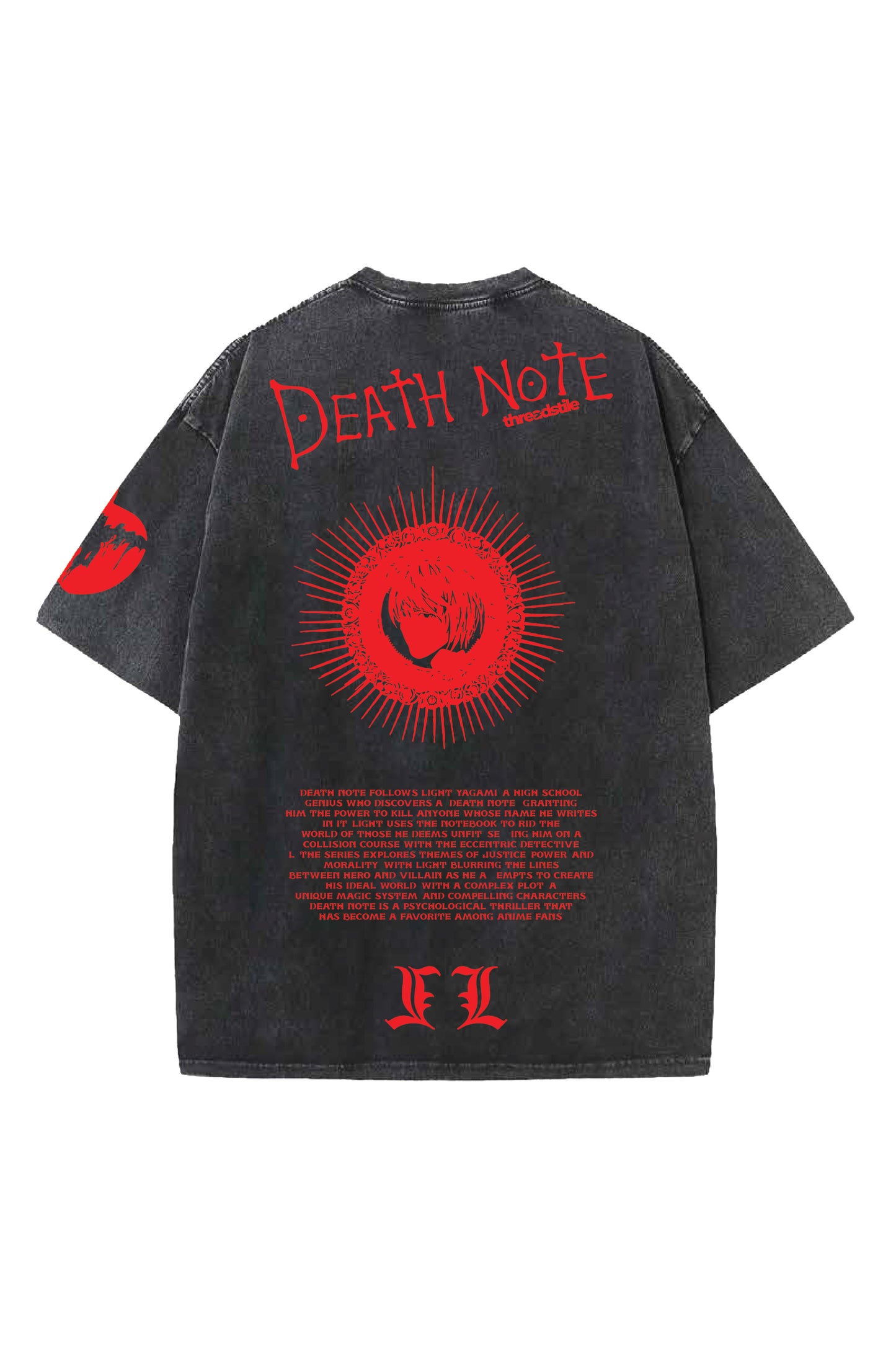 Kira Death Note Designed Oversized T-shirt