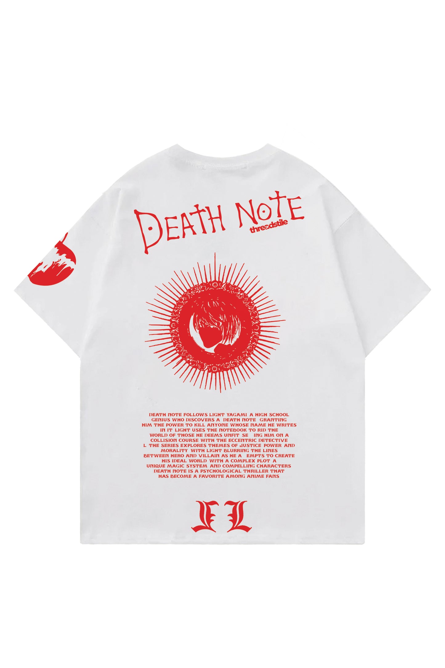 Kira Death Note Designed Oversized T-shirt